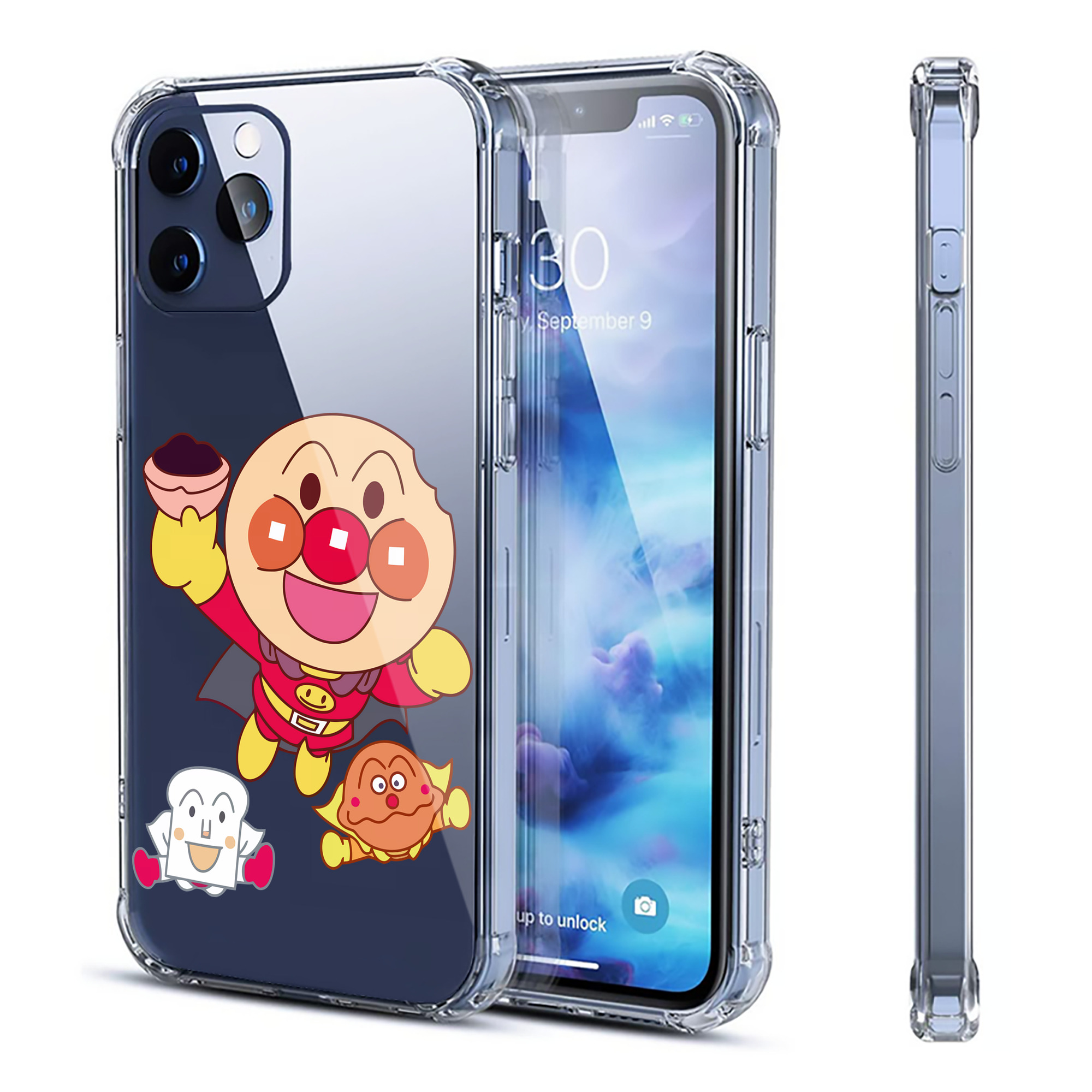 （画像用） アンパンマン Anpanman 【iPhone 12シリーズ対応】透明スマホケース（クリアソフトケース）